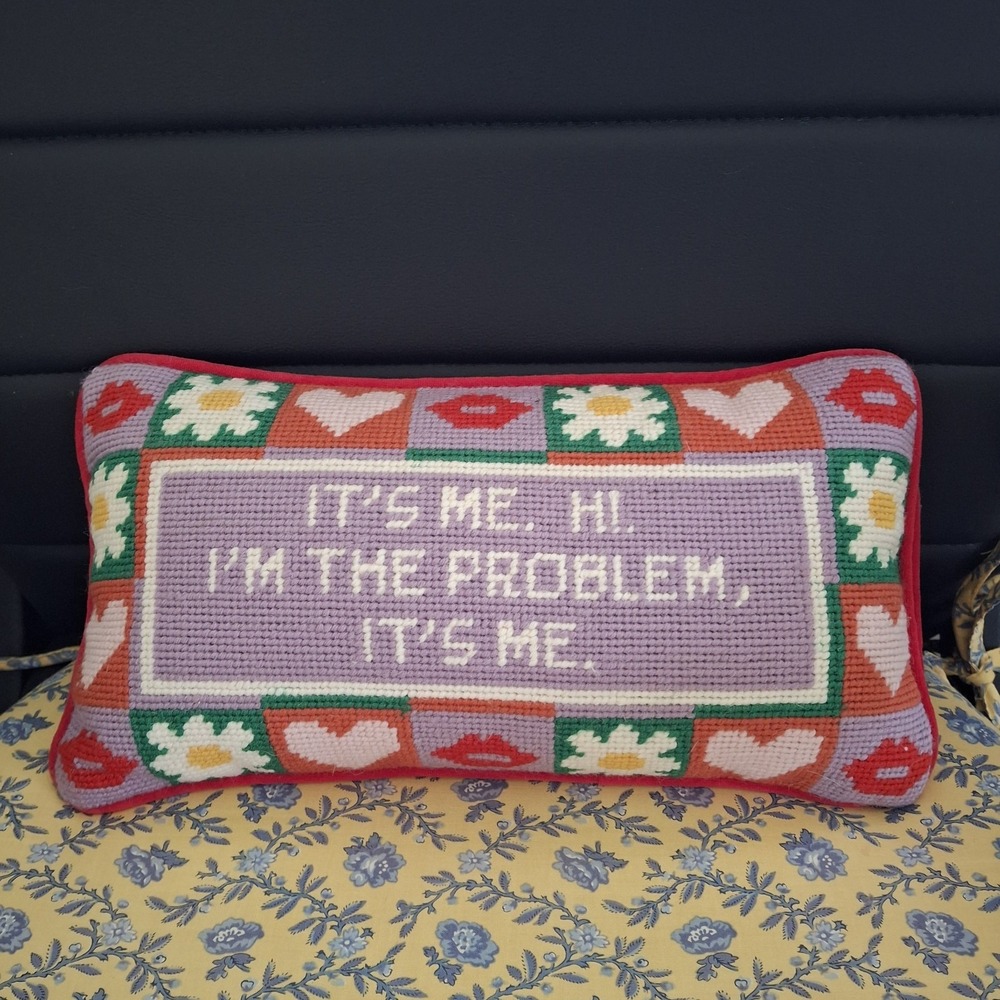 Furbish - It's Me 8" x 14" Needlepoint Pillow Home Decor Cute Cottagecore